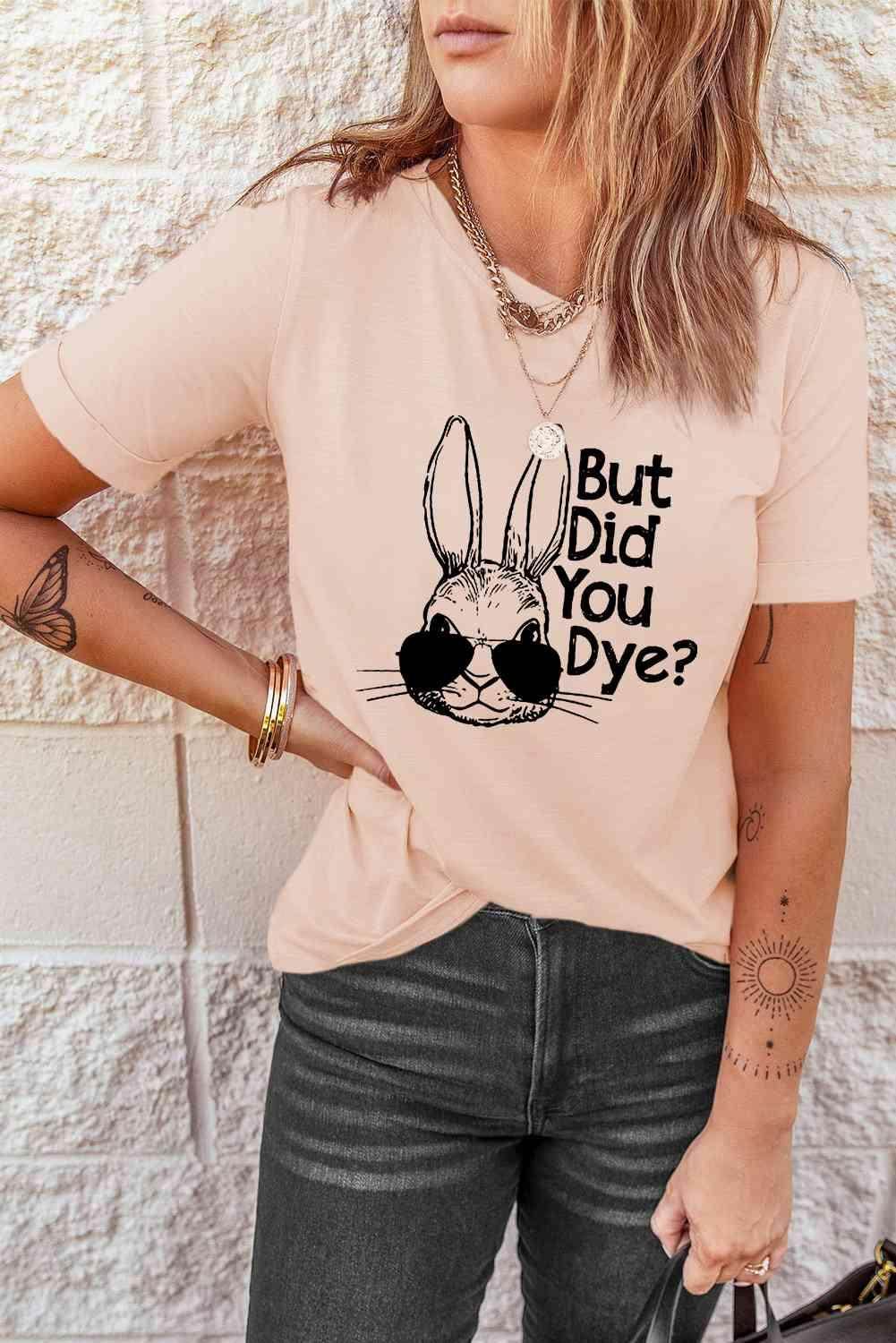 Rabbit Graphic Round Neck T-Shirt for Casual Style Wear - Selvanelle