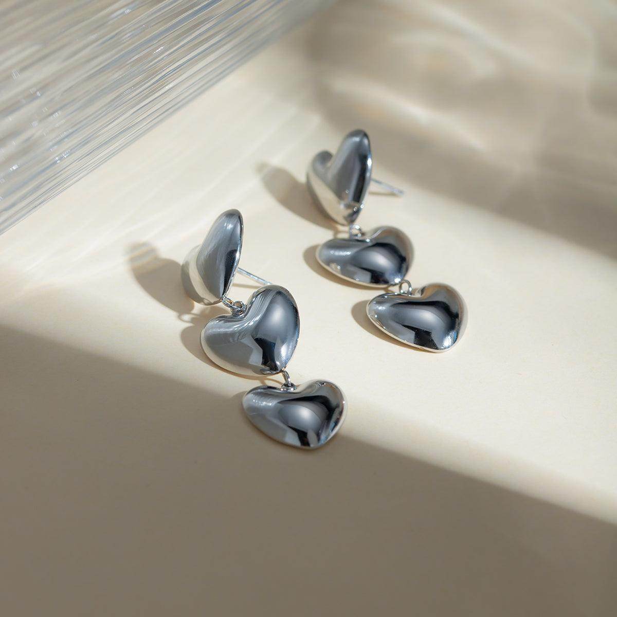 Stainless Steel Heart Earrings for Elegant Everyday Style - Selvanelle