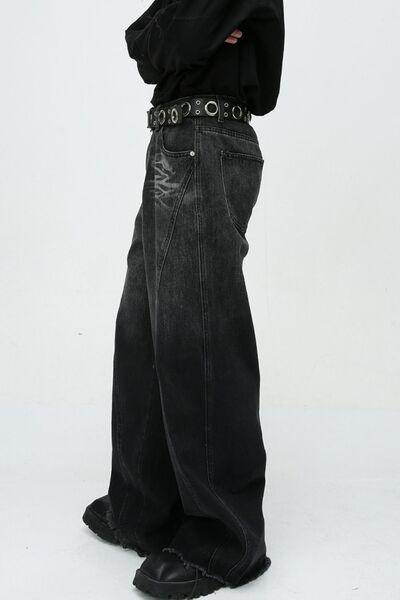Raw Hem Jeans With Pockets For Effortless Style - Selvanelle