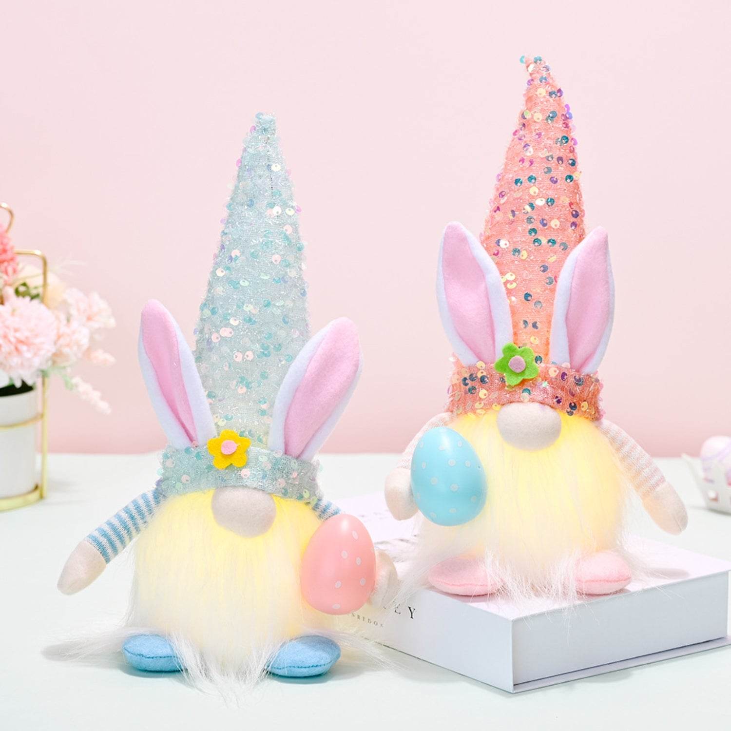 Easter Sequin Pointed Hat Faceless Gnome - Selvanelle