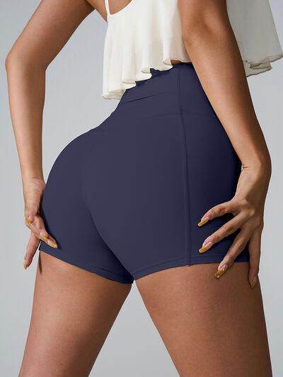 High Waist Active Shorts with Pockets for Women - Selvanelle