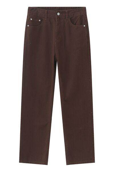 Straight Leg Jeans with Pockets for All-Day Comfort - Selvanelle
