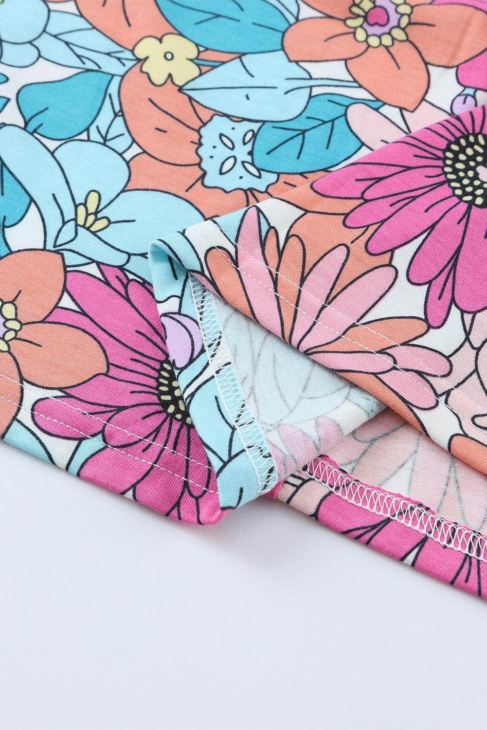 Floral Round Neck Sleeveless Dress for Summer Vacations - Selvanelle