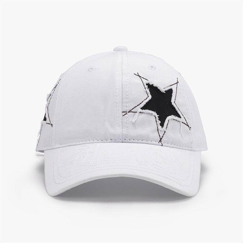Adjustable Star Raw Hem Cap for Stylish Casual Wear - Selvanelle
