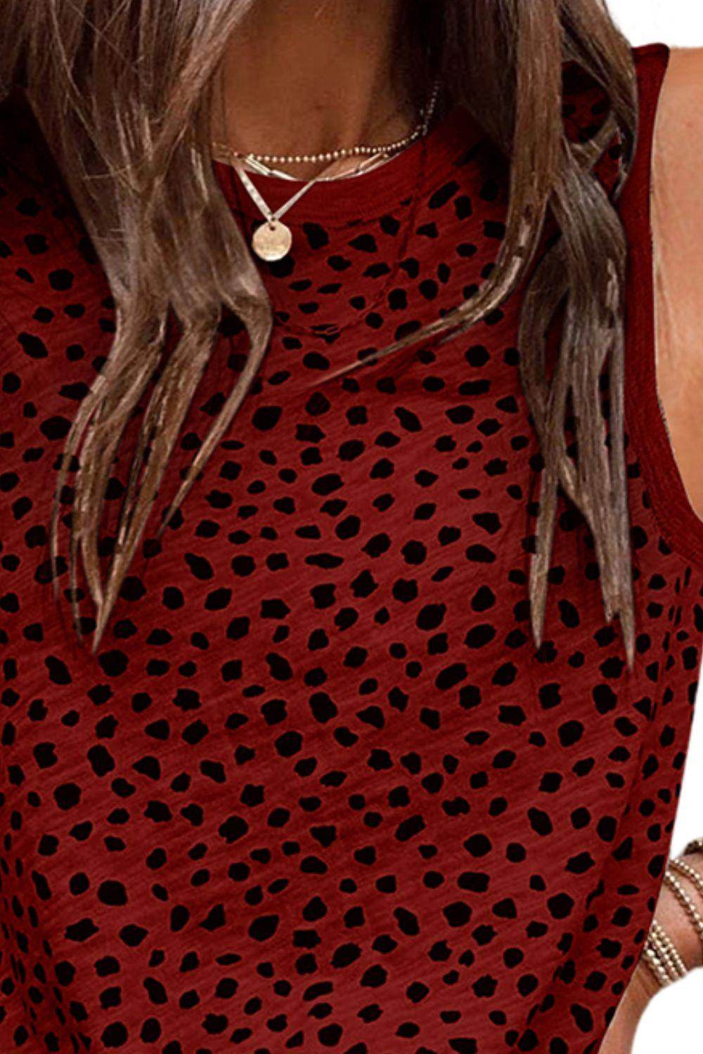 Printed Round Neck Tank for Women - Comfortable Fit - Selvanelle