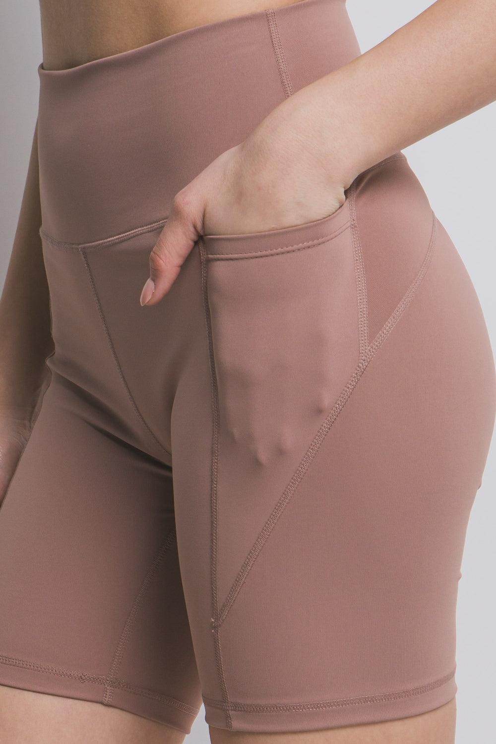 Love Tree High Waist Seam Detail Active Shorts for Women - Selvanelle