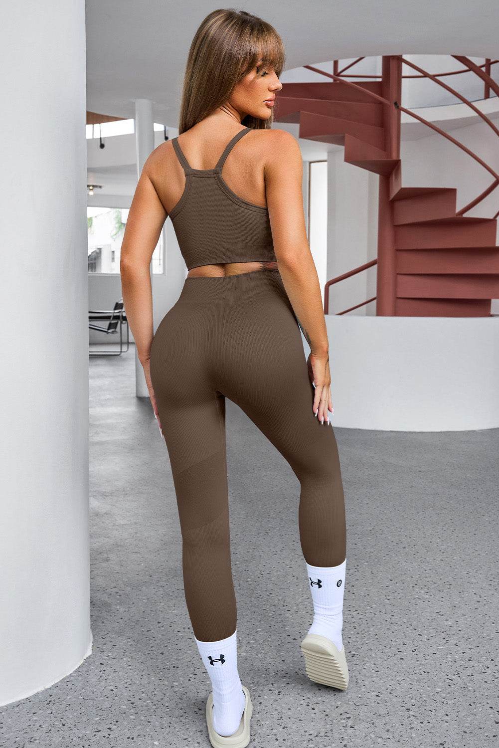 Tank Cropped Active Top and Pants Set - Selvanelle