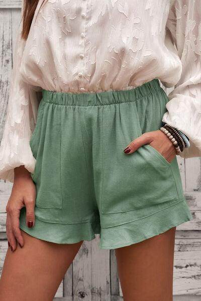 Elastic Waist Shorts with Pockets for Comfort and Style - Selvanelle