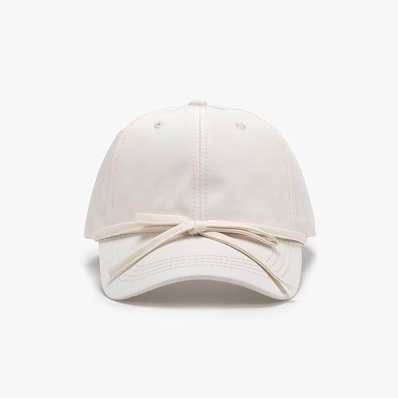 Tied Bow Cotton Baseball Cap for Stylish Summer Wear - Selvanelle
