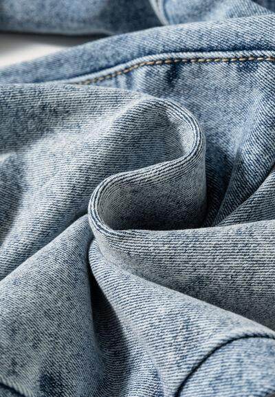 Washed Wide Leg Jeans with Pockets for Trendy Comfort - Selvanelle