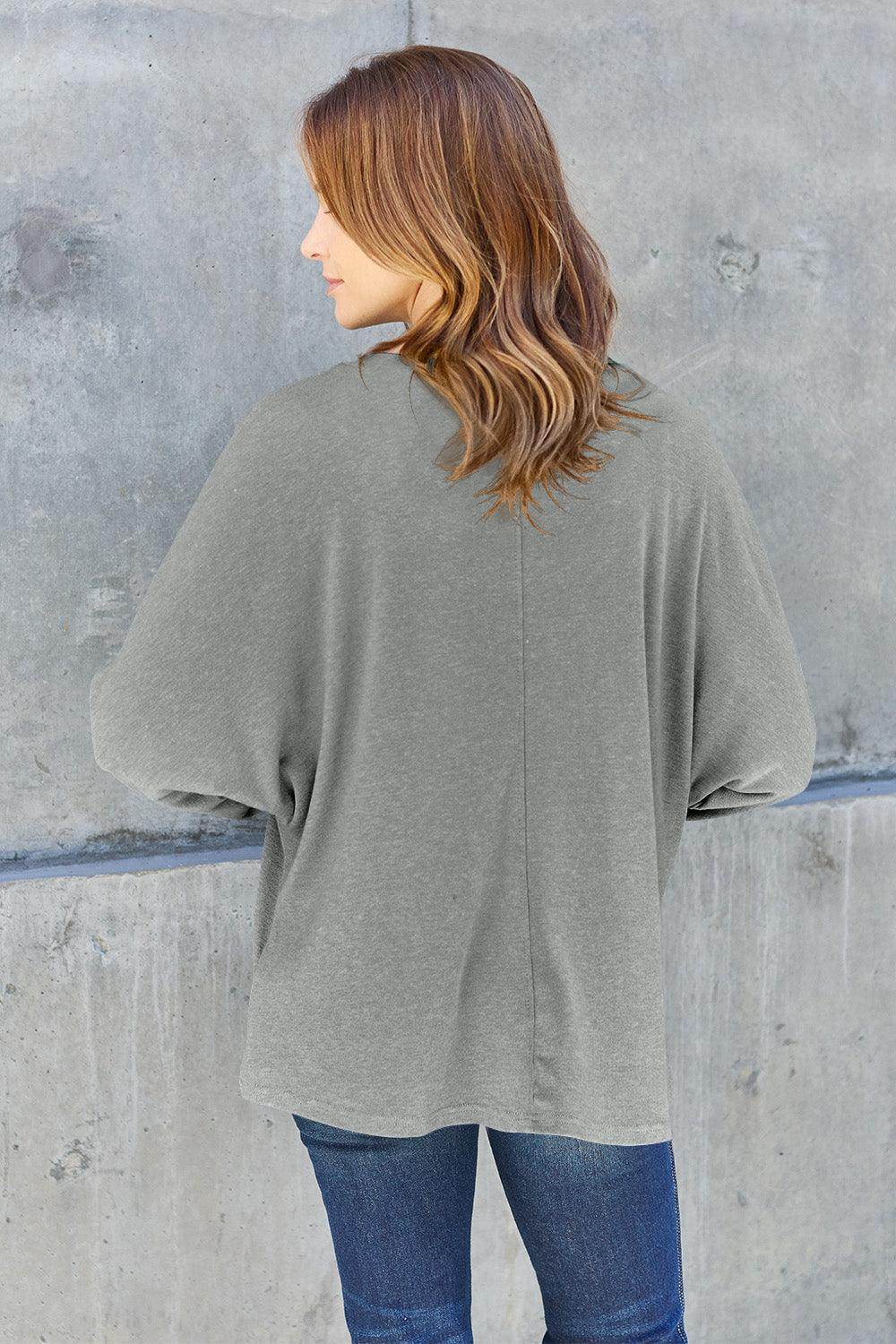 Double Take Full Size Round Neck Long Sleeve T-Shirt for Women - Selvanelle