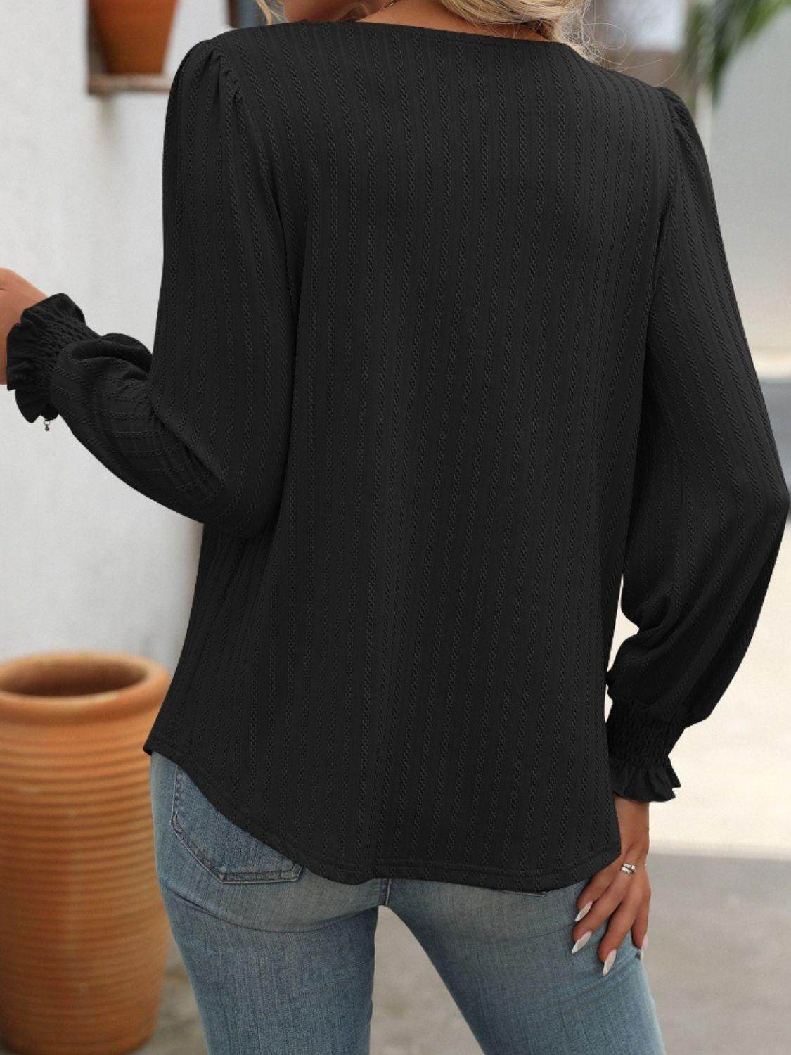 Mandy Square Neck Long Sleeve Top for Stylish Comfort - Selvanelle