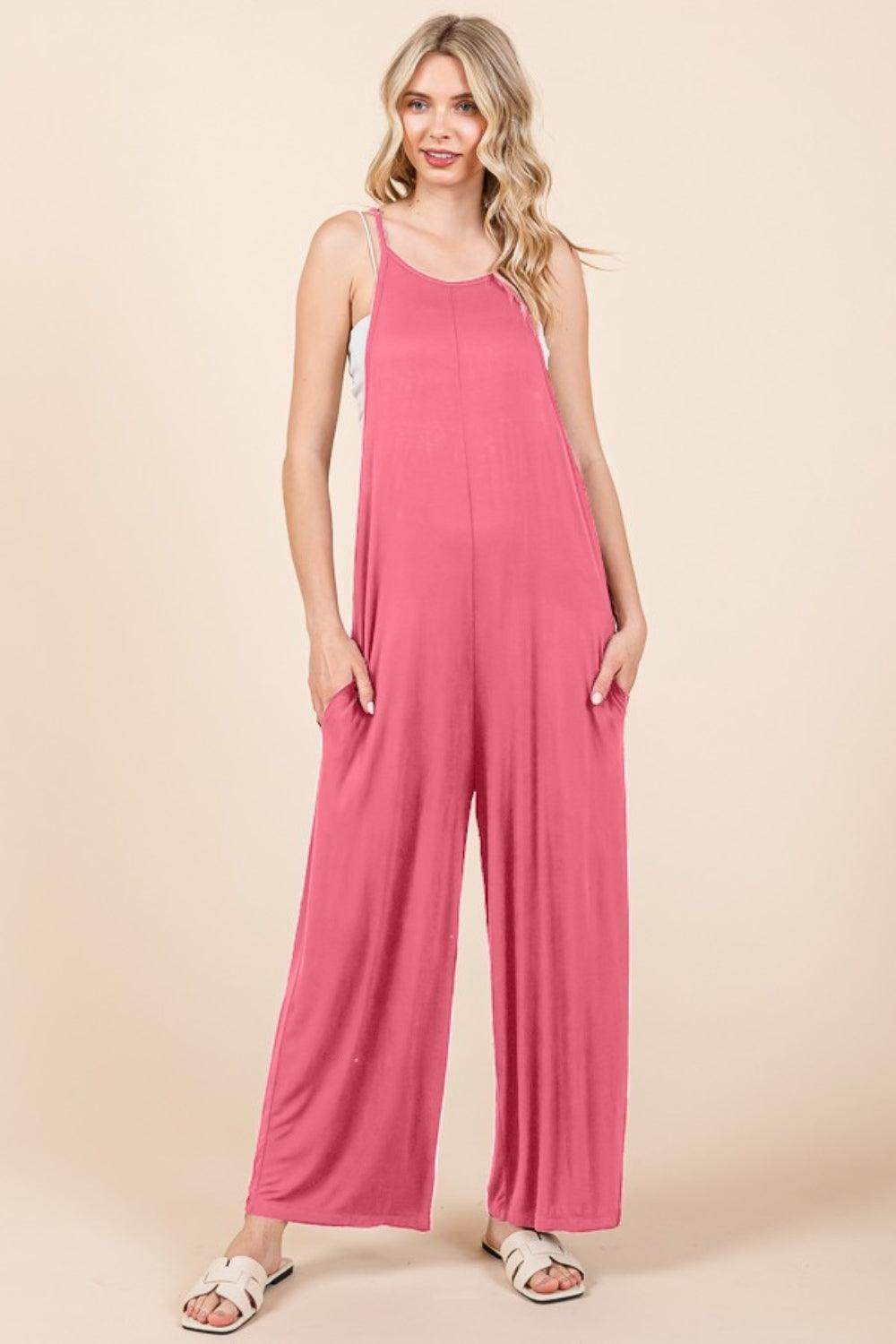 Culture Code Full Size Sleeveless Wide Leg Jumpsuit with Pockets - Selvanelle