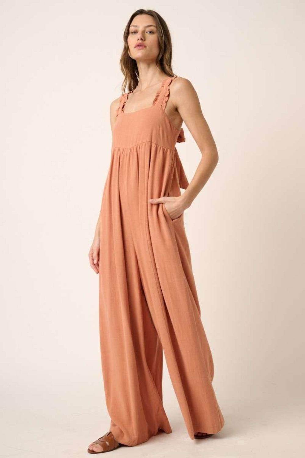 Mittoshop Sleeveless Wide Leg Jumpsuit for Effortless Style - Selvanelle