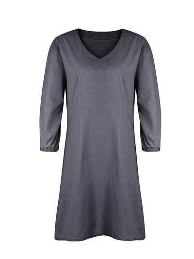 Full Size V-Neck Half Sleeve Dress for Everyday Wear - Selvanelle