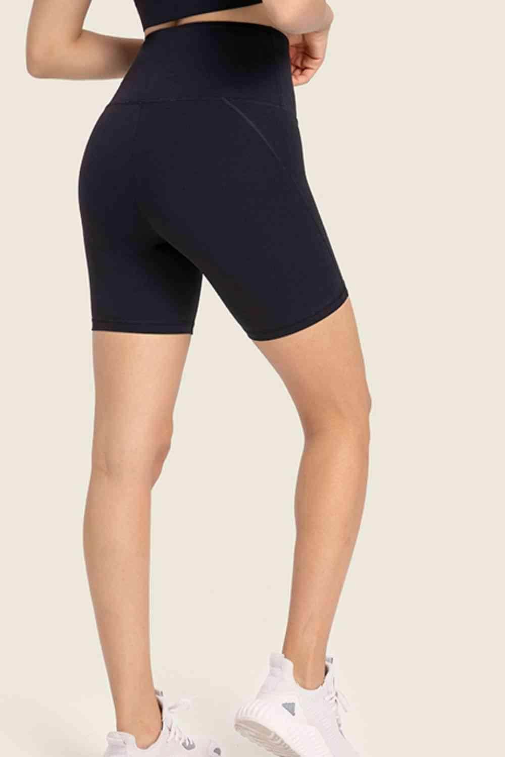 Millennia Seamless High-Rise Wide Waistband Biker Shorts - Selvanelle