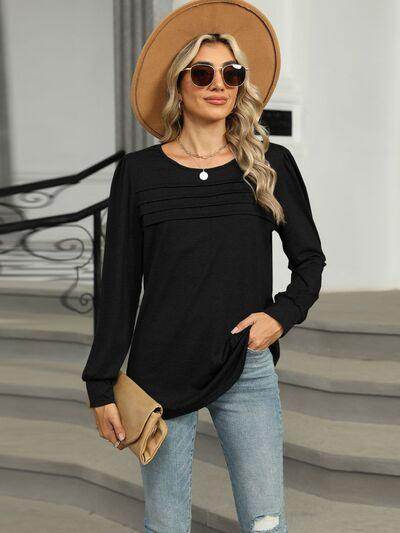 Round Neck Long Sleeve T-Shirt for Women in Various Sizes - Selvanelle