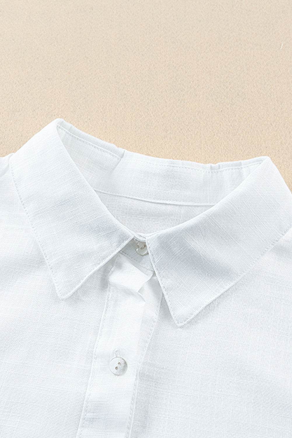 Button-Up Longline Shirt with Breast Pockets - Selvanelle