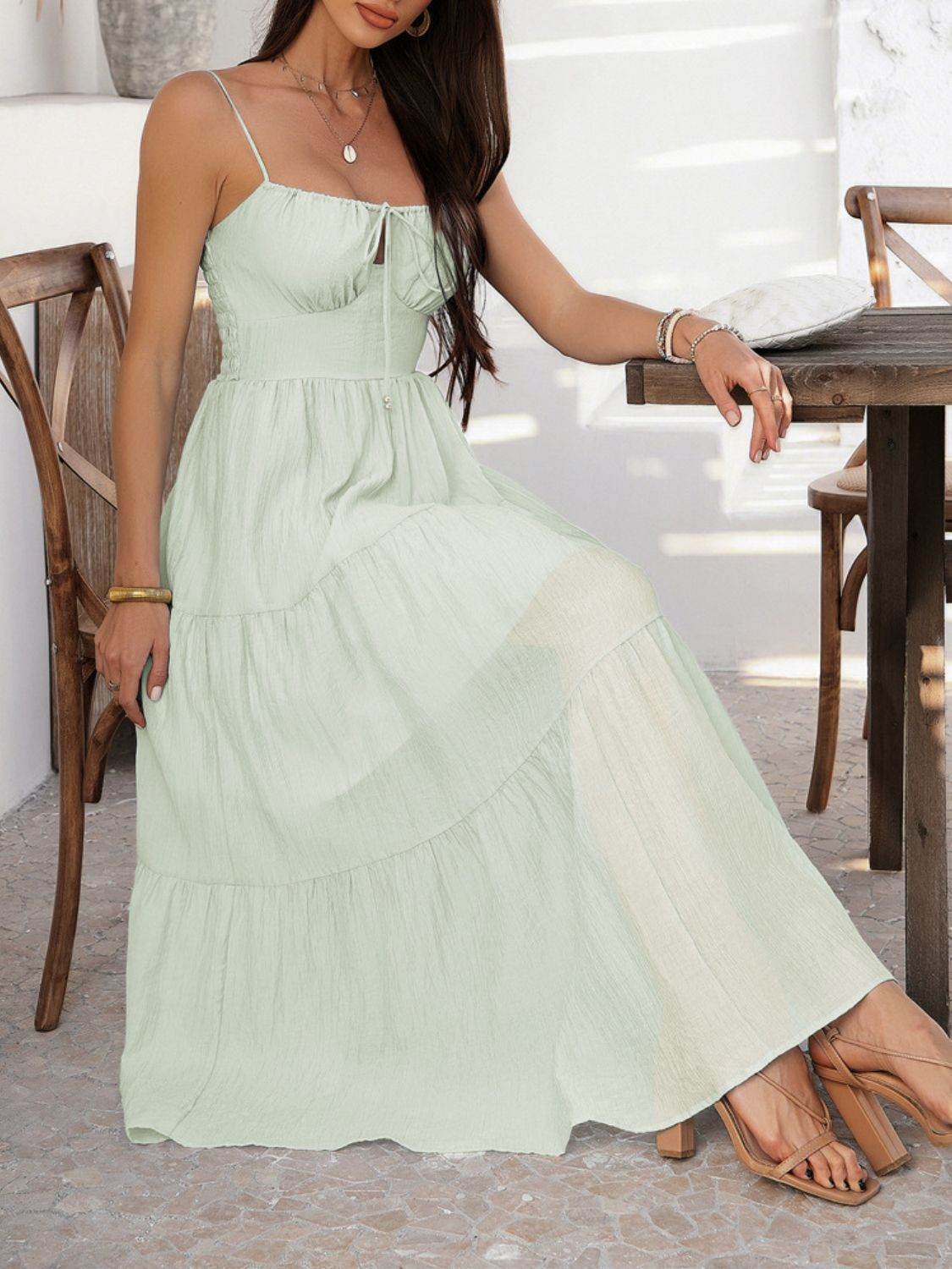 Devine Smocked Tiered Maxi Cami Dress - Selvanelle