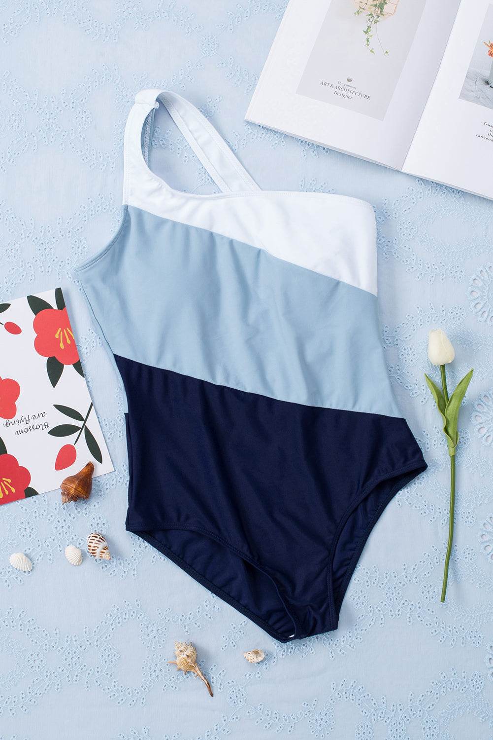 Full Size Cutout Color Block Sleeveless One-Piece Swimwear - Selvanelle