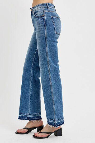 RISEN Full Size Raw Hem Ankle Bootcut Jeans Plus Size - Selvanelle