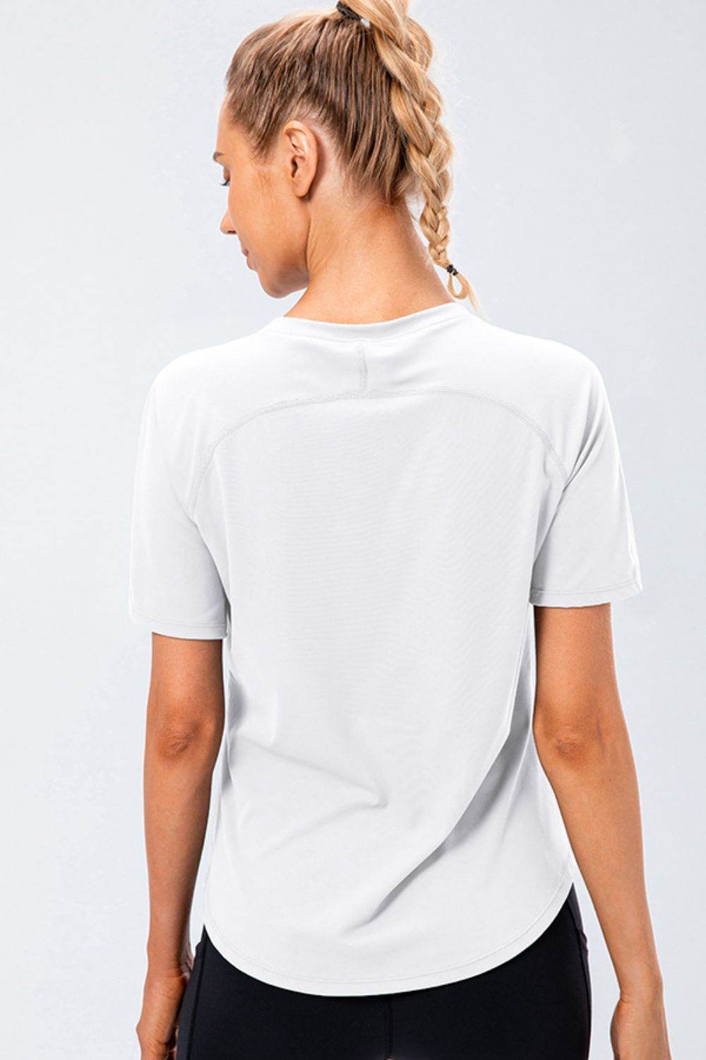 Round Neck Raglan Sleeve Active Tee - Selvanelle