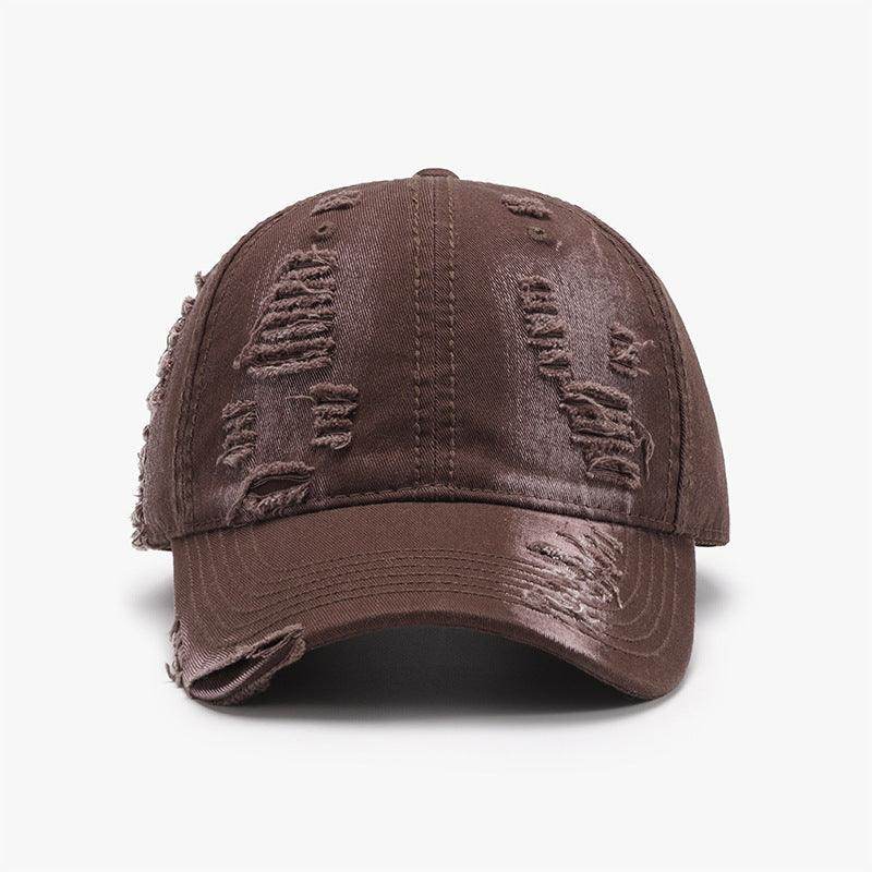 Distressed Adjustable Cotton Baseball Cap for Everyday Wear - Selvanelle