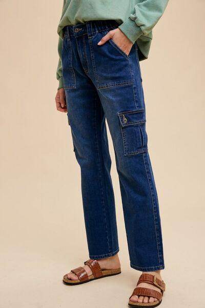 Annie Wear Straight Leg Jeans with Cargo Pockets Style - Selvanelle