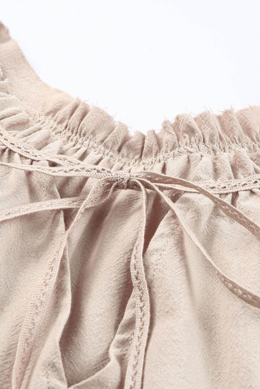 Tiered Frill Tie Neck Tank for Women's Stylish Summer Wear - Selvanelle