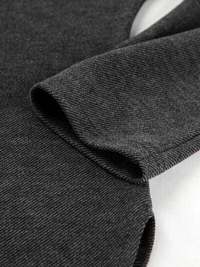 Side Slit One Shoulder Long Sleeve Top for Women - Selvanelle