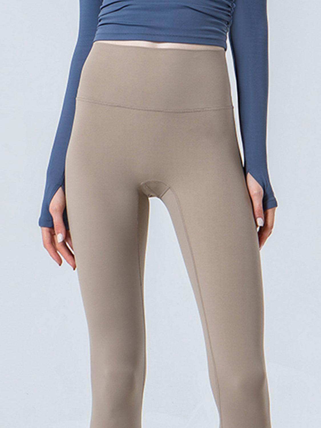 Wide Waistband Cropped Sports Leggings for Active Comfort - Selvanelle
