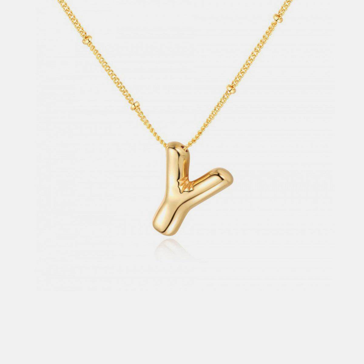Gold-Plated Bubble Initial Necklace for Personalized Style - Selvanelle