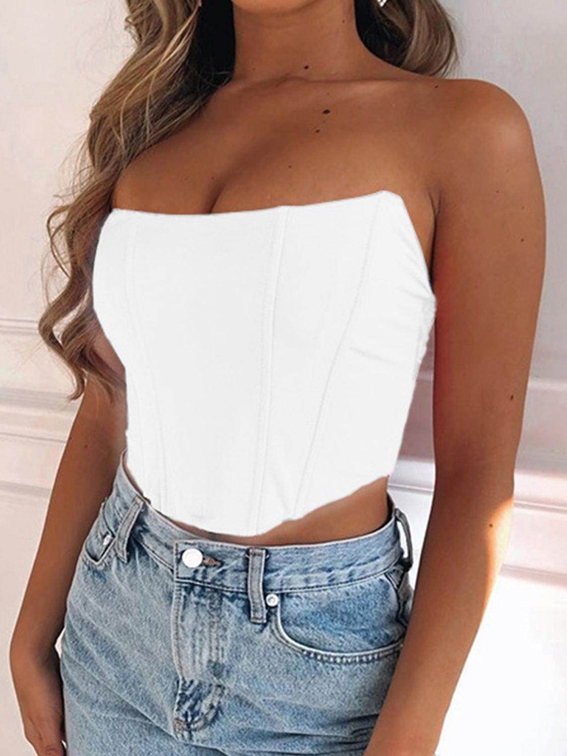 Stylish Tube Cropped Top for Effortless Summer Fashion - Selvanelle