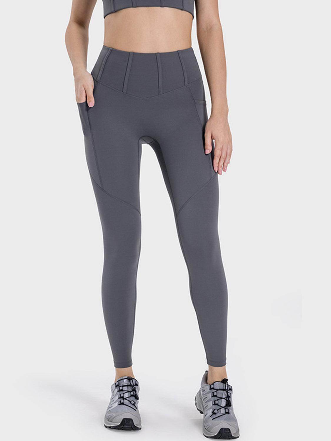 Millennia Pocketed High Waist Active Leggings for Women - Selvanelle