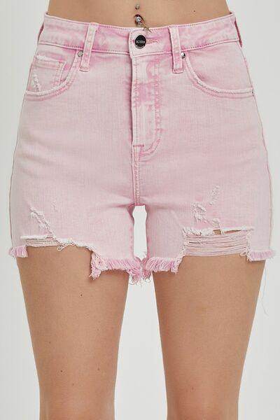 RISEN High Rise Distressed Denim Shorts for Summer Style - Selvanelle