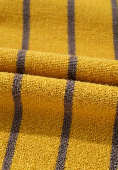 Flower Stripe Round Neck Long Sleeve Sweater for Women - Selvanelle