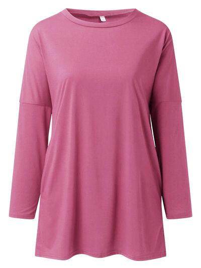 Full Size Round Neck Long Sleeve T-Shirt for Women - Selvanelle