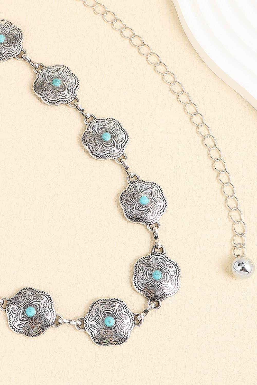 Vintage Turquoise Alloy Belt for Chic Fashion Style - Selvanelle