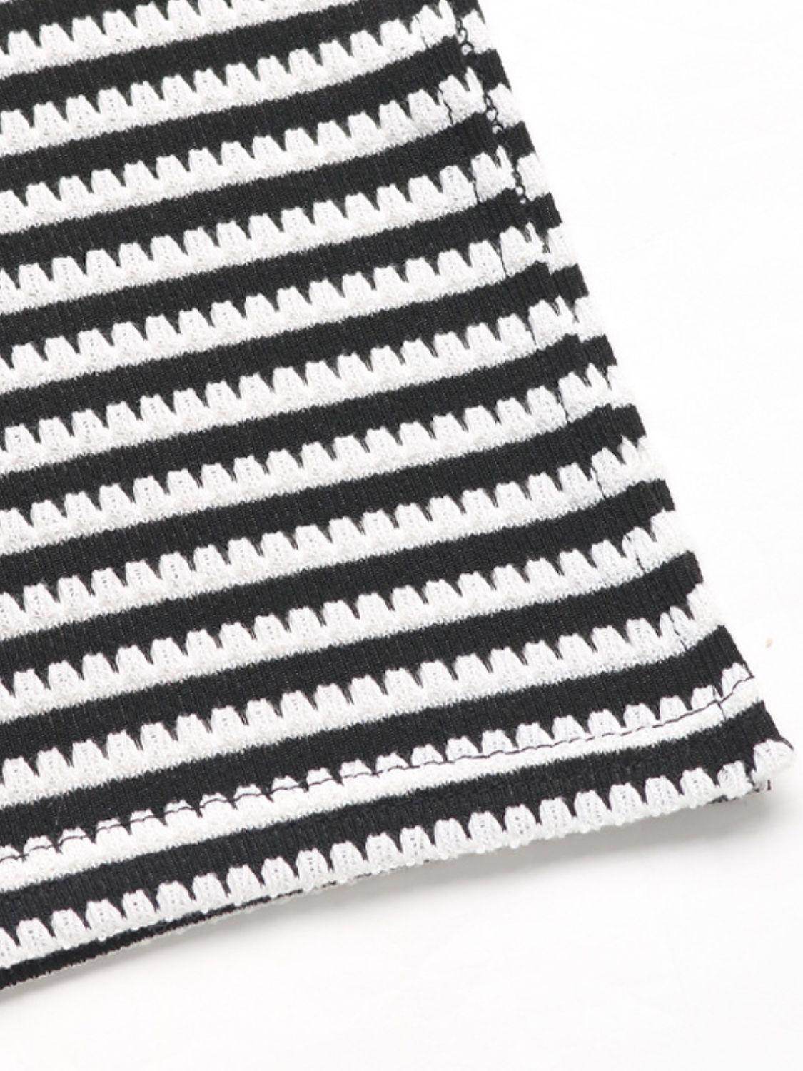 Perfee Striped Halter Neck Top and Slit Skirt Set for Women - Selvanelle