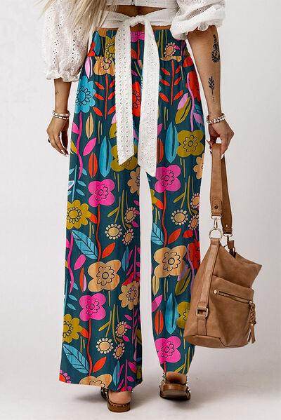Printed High Waist Wide Leg Pants for Women Fashion - Selvanelle