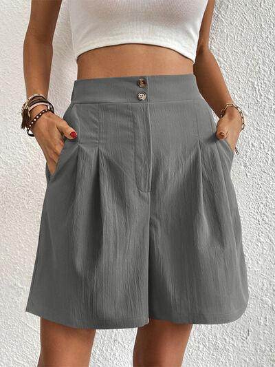 High Waist Shorts with Pockets for Women Fashion - Selvanelle