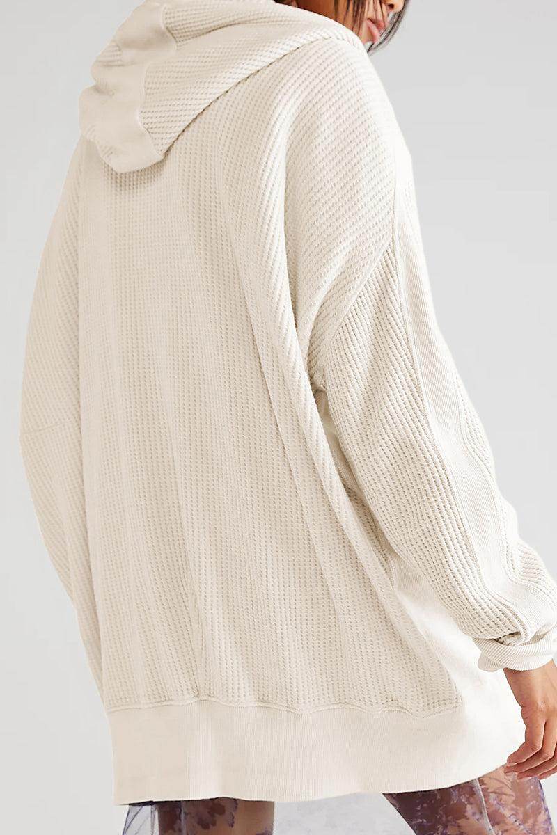 Zip-Up Long Sleeve Jacket with Hood and Pockets for Comfort - Selvanelle