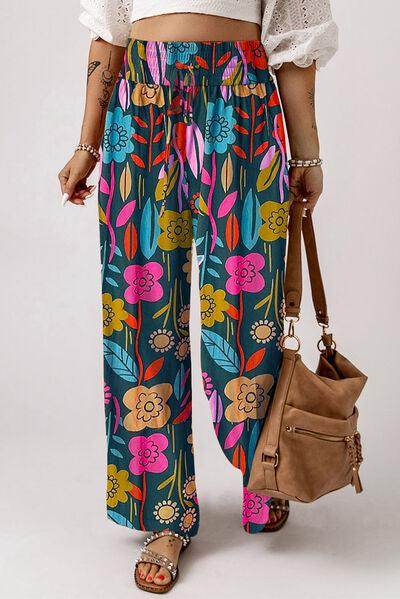 Printed High Waist Wide Leg Pants for Women Fashion - Selvanelle