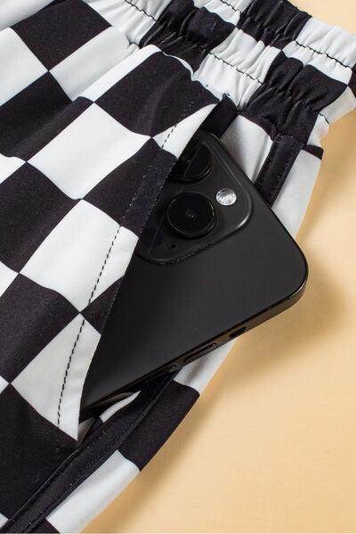 Drawstring Checkered Shorts with Pockets for Summer Fun - Selvanelle