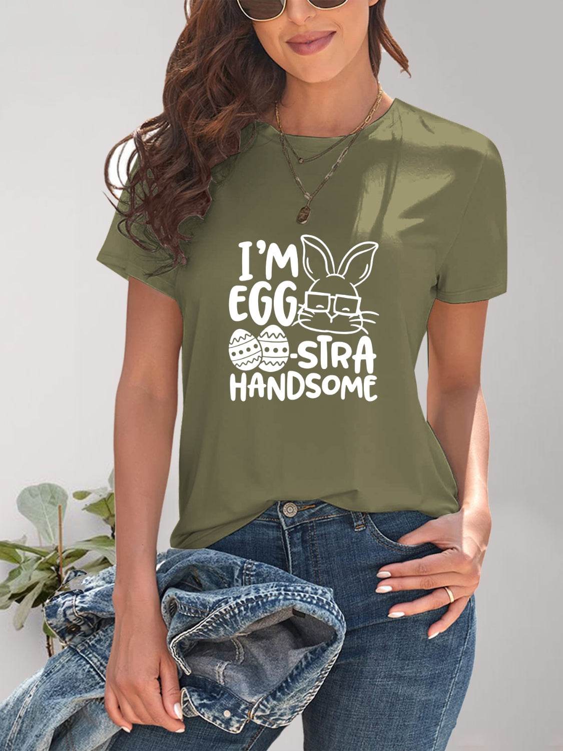 Graphic Round Neck Short Sleeve T-Shirt - Selvanelle