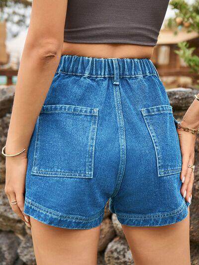 High Waist Denim Shorts with Pockets for Summer Style - Selvanelle