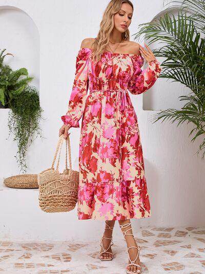 Stylish Printed Long Sleeve Midi Dress for All Occasions - Selvanelle