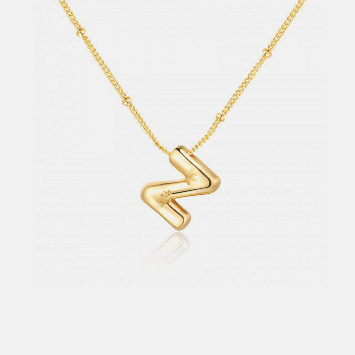 Gold-Plated Bubble Initial Necklace for Personalized Style - Selvanelle