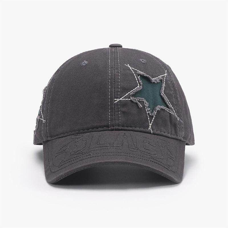 Adjustable Star Raw Hem Cap for Stylish Casual Wear - Selvanelle