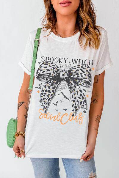Graphic Round Neck Short Sleeve T-Shirt for Women - Selvanelle